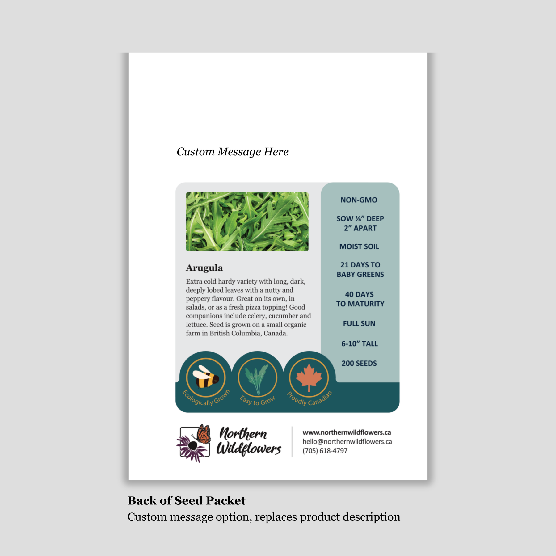 Custom Baby Shower Seed Packets | Vegetables