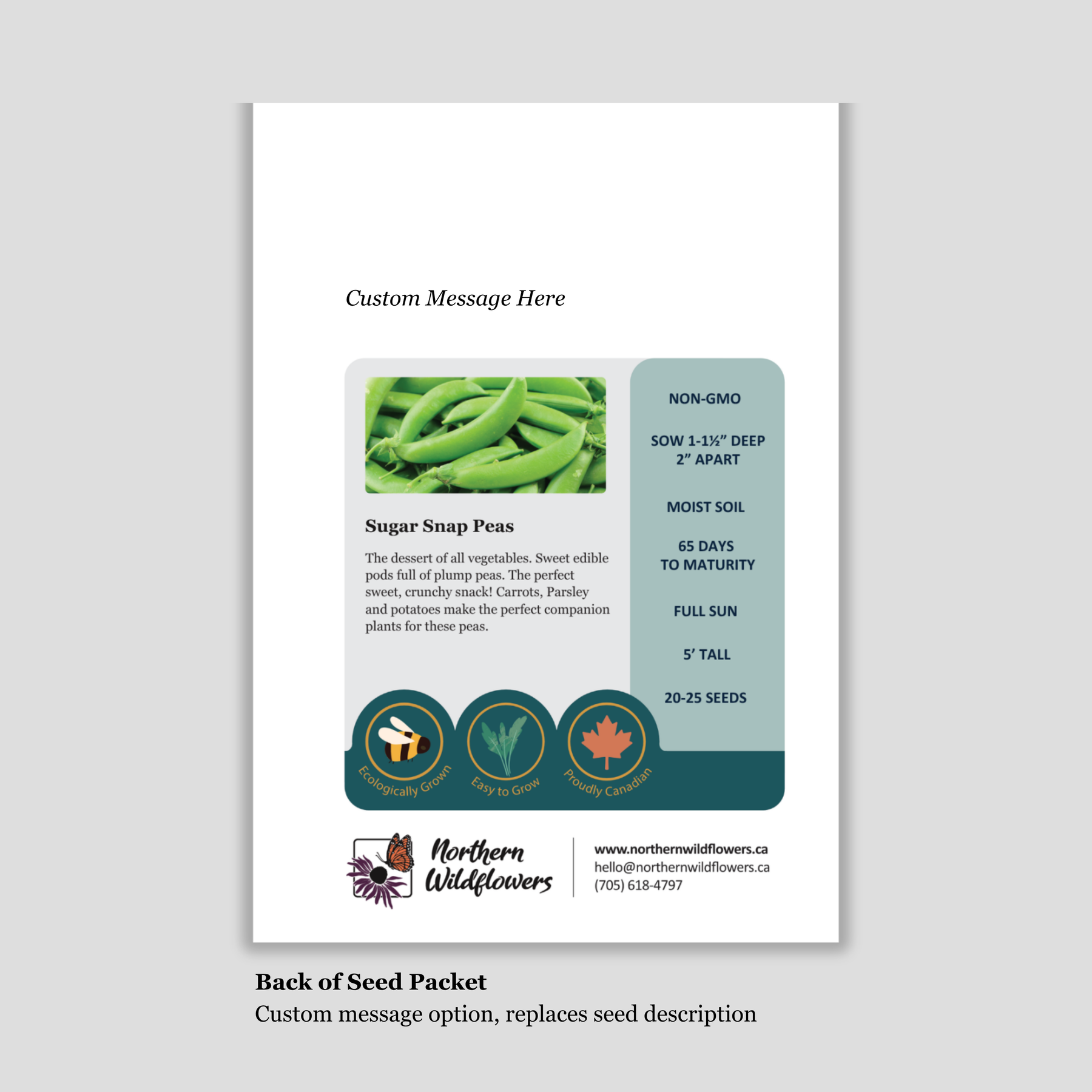 Custom Baby Shower Seed Packets | Vegetables