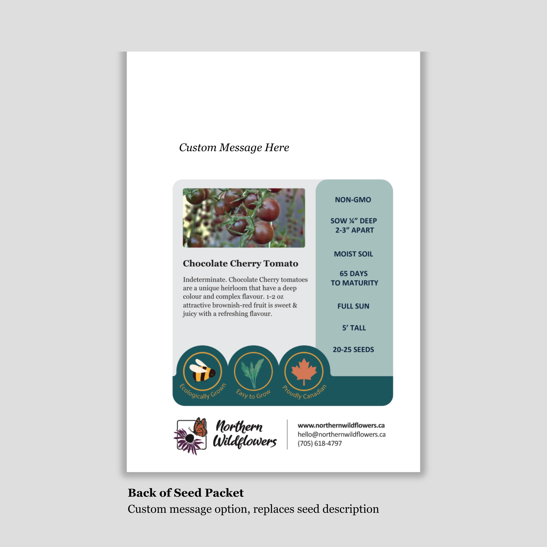 Custom Baby Shower Seed Packets | Vegetables