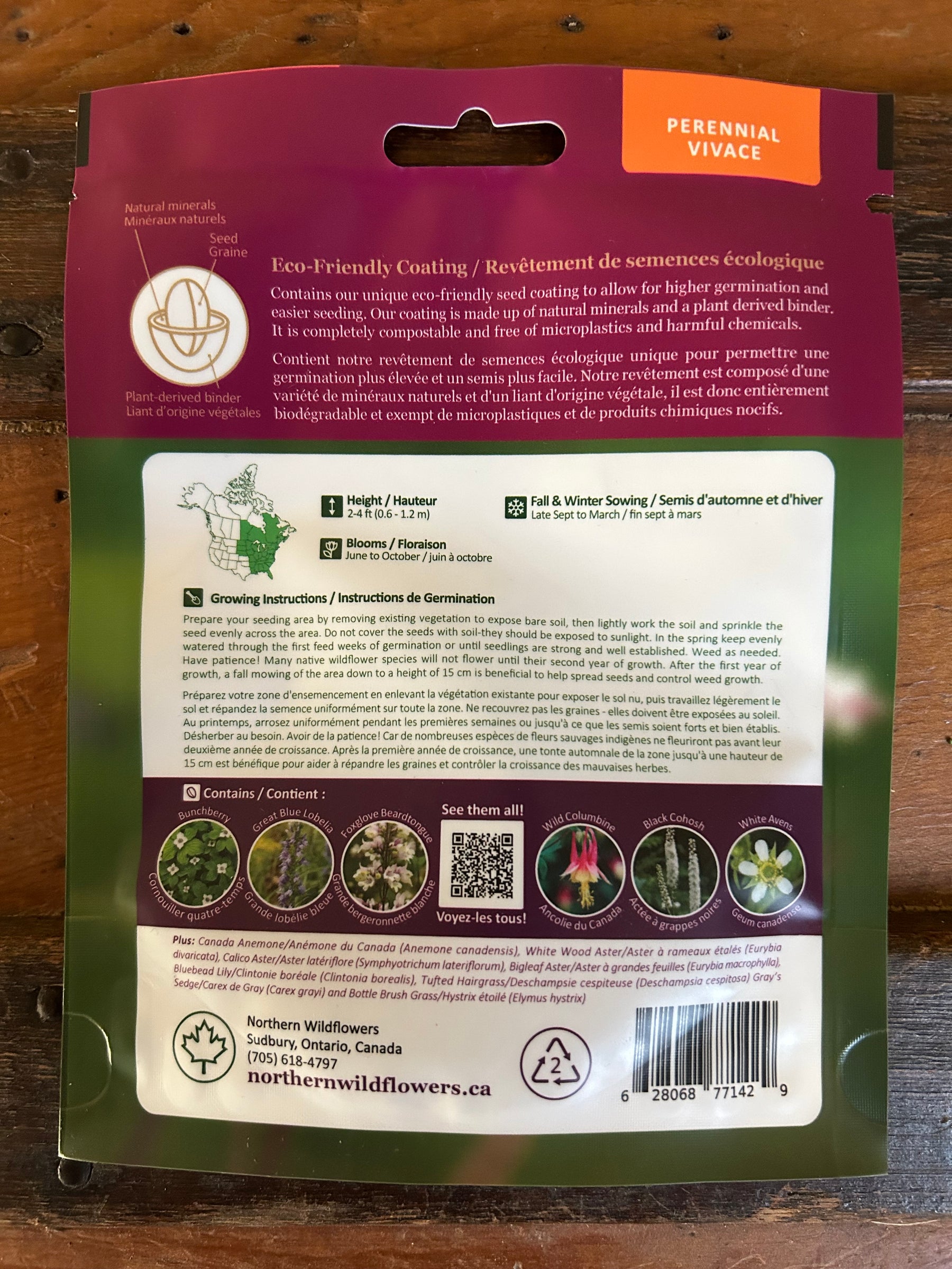 Mélange de semences de fleurs sauvages à mi-ombre